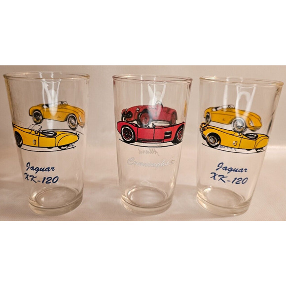 Set Of 3 Jaguar & Cunningham Glasses - Picture 1 of 5